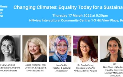 Changing Climates: Equality today for a sustainable tomorrow.
