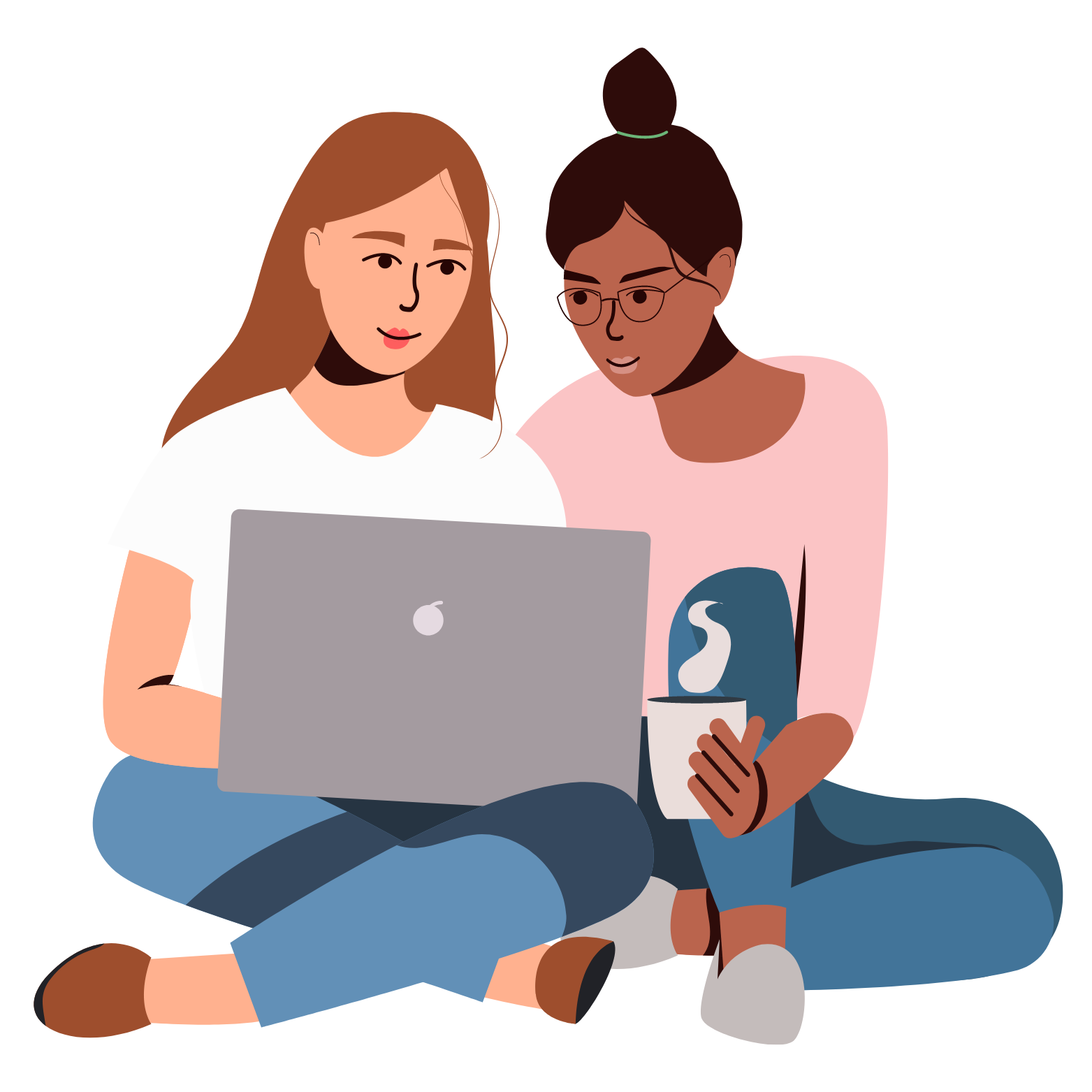 woman laptop graphic